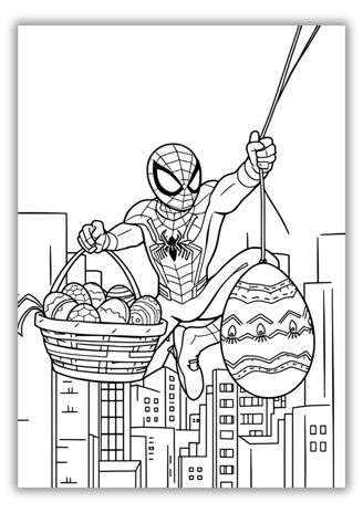 Spiderman Easter Coloring Pages