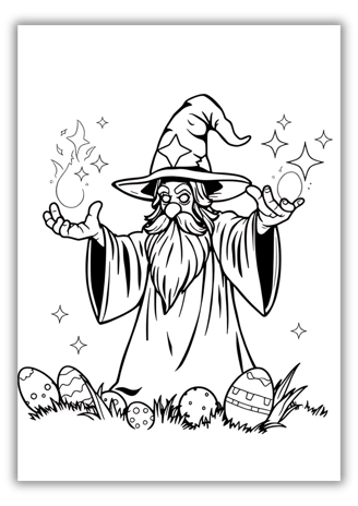 Wizard Easter Coloring Pages