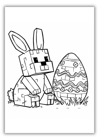 Minecraft Easter Bunny Coloring Pages