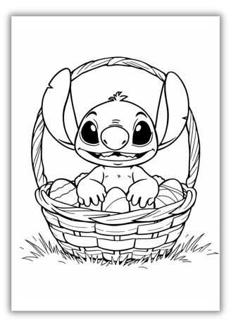 Stitch Easter Coloring Pages