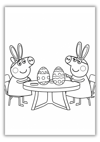 Peppa Pig Easter Coloring Pages