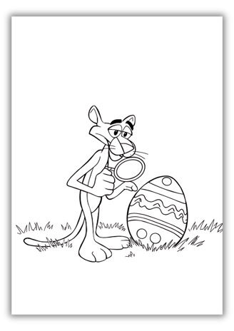 Pink Panther Easter Coloring Pages