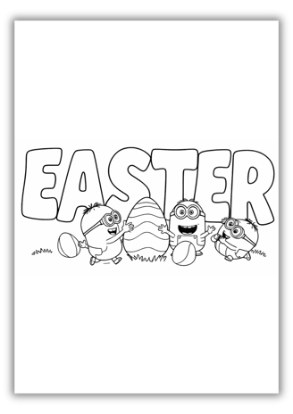 Minions Easter Colouring Pages