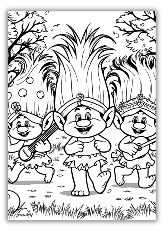 Trolls Easter Colouring Pages