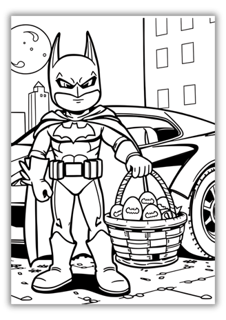 Batman Easter Coloring Pages