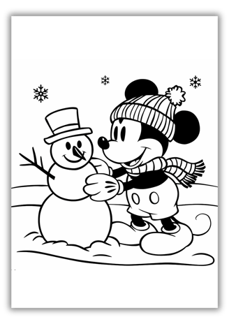 Mickey Mouse Winter Coloring