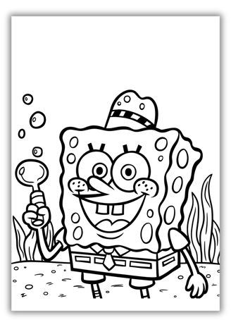 sponge bob square pants coloring page