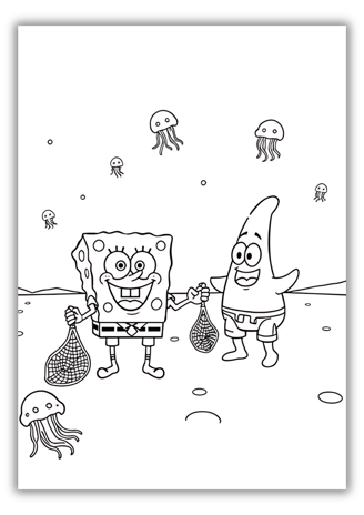 spongebob characters coloring pages