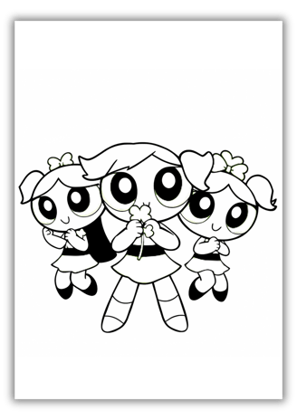 PowerPuff Girls St Patricks Day Coloring Pages