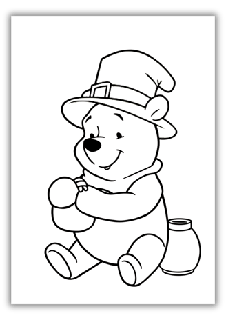 Winnie the Pooh St Patricks Day Coloring Pages