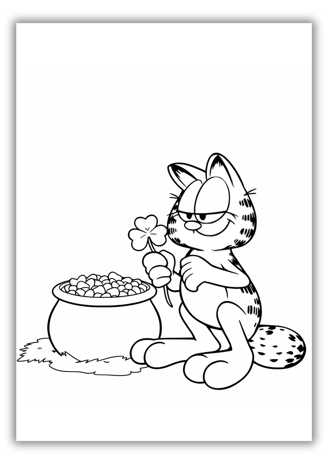 Garfield St Patricks Day Coloring Pages