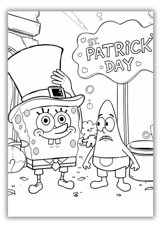 SpongeBob St Patricks Day Coloring Pages