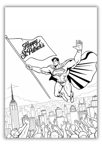 Superman St Patricks Day Coloring Pages