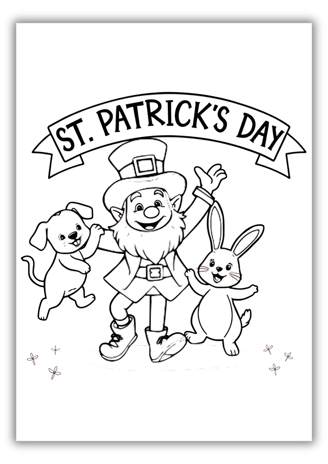 Cute Leprechaun St Patricks Day Coloring Pages