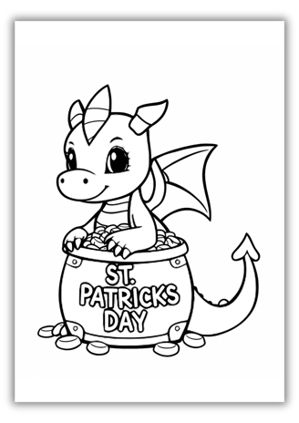 Cute Dragon St Patricks Day Coloring Pages