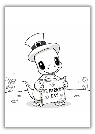 Cute Dragon St Patricks Day Coloring Pages