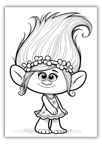 poppy troll coloring page