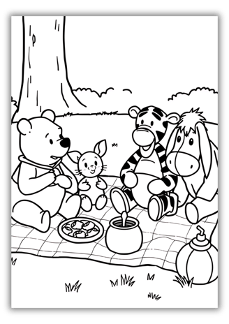 winnie the pooh character coloring pages