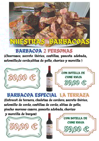 a menu of a restaurant with a menu for a restaurant