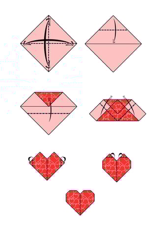  un origami di carta a forma di cuore