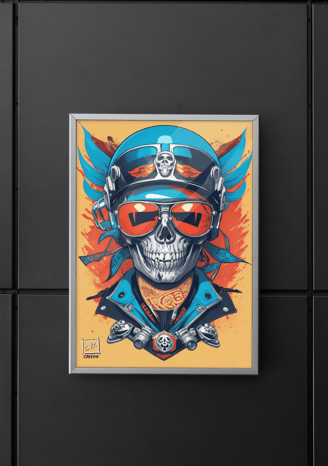 Decoração de escritório com ilustração de grafite.