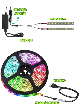 Some brands include adapters to connect the lights to both wall outlets and USB connectors. Be sure