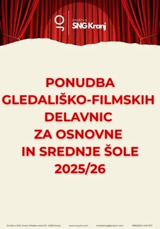 Brošura gledališko-filmskih delavnic 2025/26