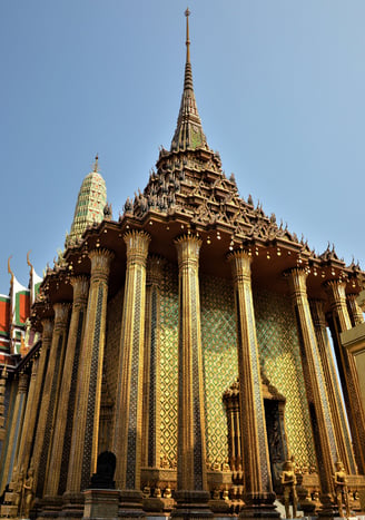 Golden Building inside the Grand Palace in Bangkok, Thailand