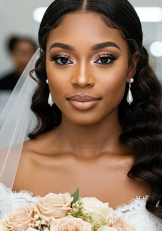 a bridesmaid in a wedding dress with a veil