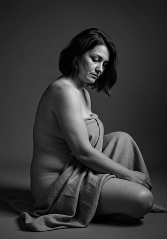 Neljä naista, neljä tarinaa kehopositiivisuudesta ja itsensä hyväksymisestä. Tekoälytaide | Voimaannuttavat muotokuvat | © Mu