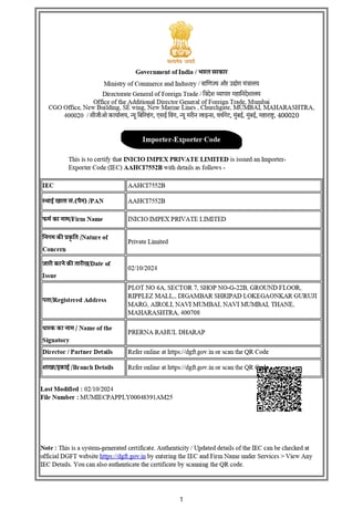 Import Export Licence