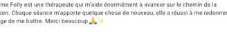 Temoignage therapie Céline FOLLY