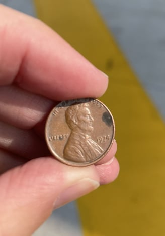 a person holding a penny penny penny penny penny penny penny penny penny penny penny penny