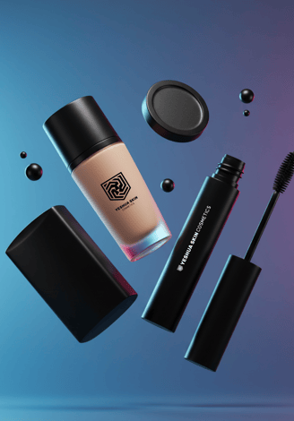 a variety of cosmetics products including mascara