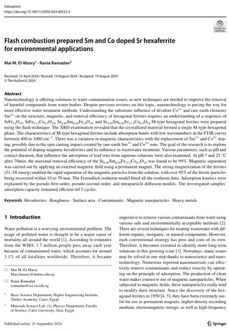 Flash combustion prepared Sm and Co doped Sr hexaferrite for environmental applications