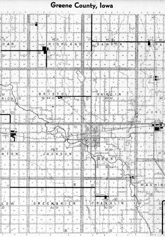 A map of Greene county, Iowa, showing the townships thereof