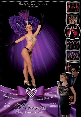 Rêveries spectacle cabaret Music-Hall de Pacific Spectacles charme strass paillettes