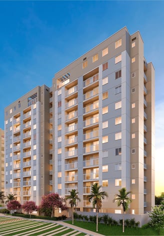 Fachada de uma das torres dos condomínios Alto do Horizonte e Alto da Alvorada