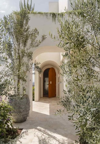 Biophilic front entrance to house Rhodes Greece
