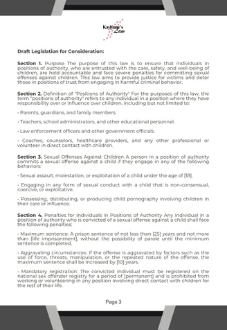 image of letter sent to lawmakers page 3 includes proposed legislation