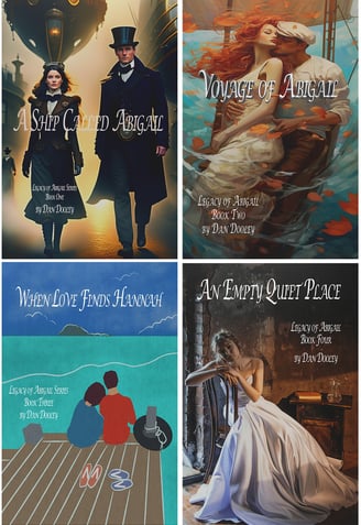 Images of the book covers of the four Legacy of Abigail series book.