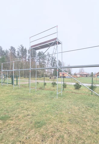 tērauda sastatnes stalazas ar torni 12x4.8m