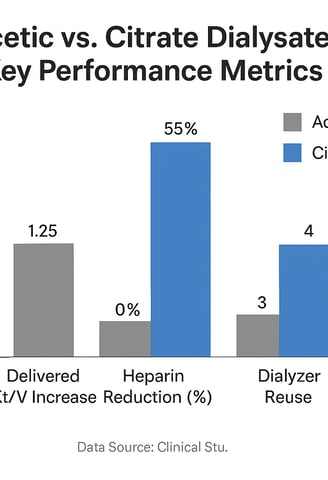 Dry Citrasate, summary of clinical studies Citrasate vs acetic dialysis 