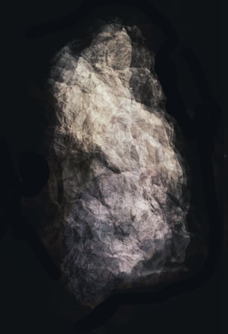 An abstract photograph that is reminiscent of a human torso