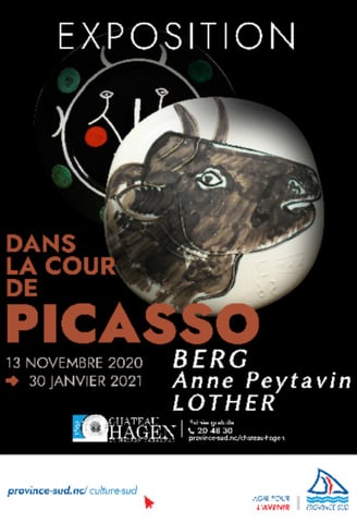 affiche d'exposition dans la cour de picasso