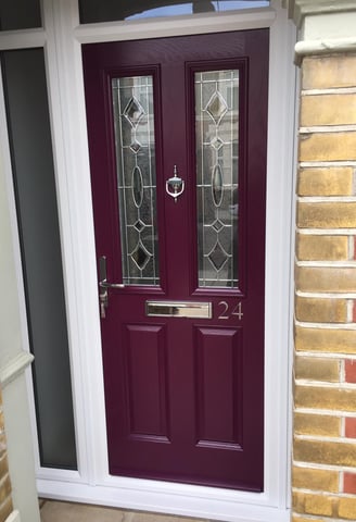 Purple coloured composite front door - a bespoke shade