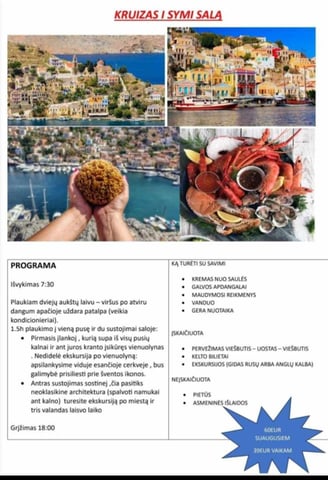 Ekskursija į Symi sala Lietuviu kalba