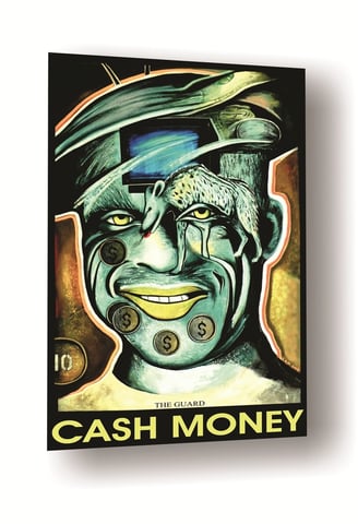 Cash Money Hyena Animal Spirit Male Face Portrait