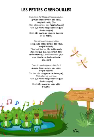 paroles : les petites grenouilles 