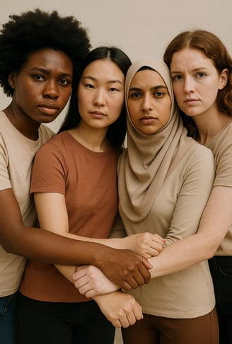 Quatre femmes solidaires pour la journée d'action pour la santé des femmes.